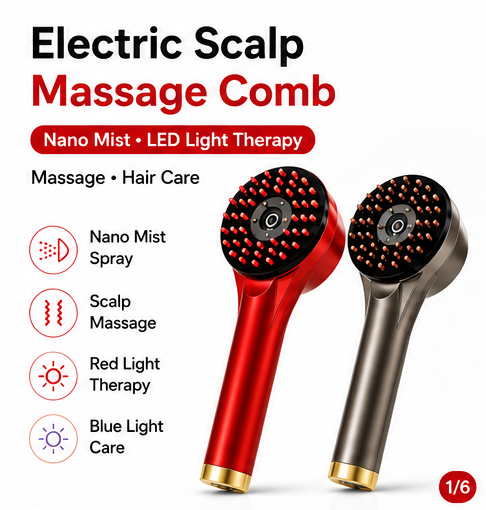 Hair Care Homemade - 4-in-1 Electric Scalp Massager Comb Nano