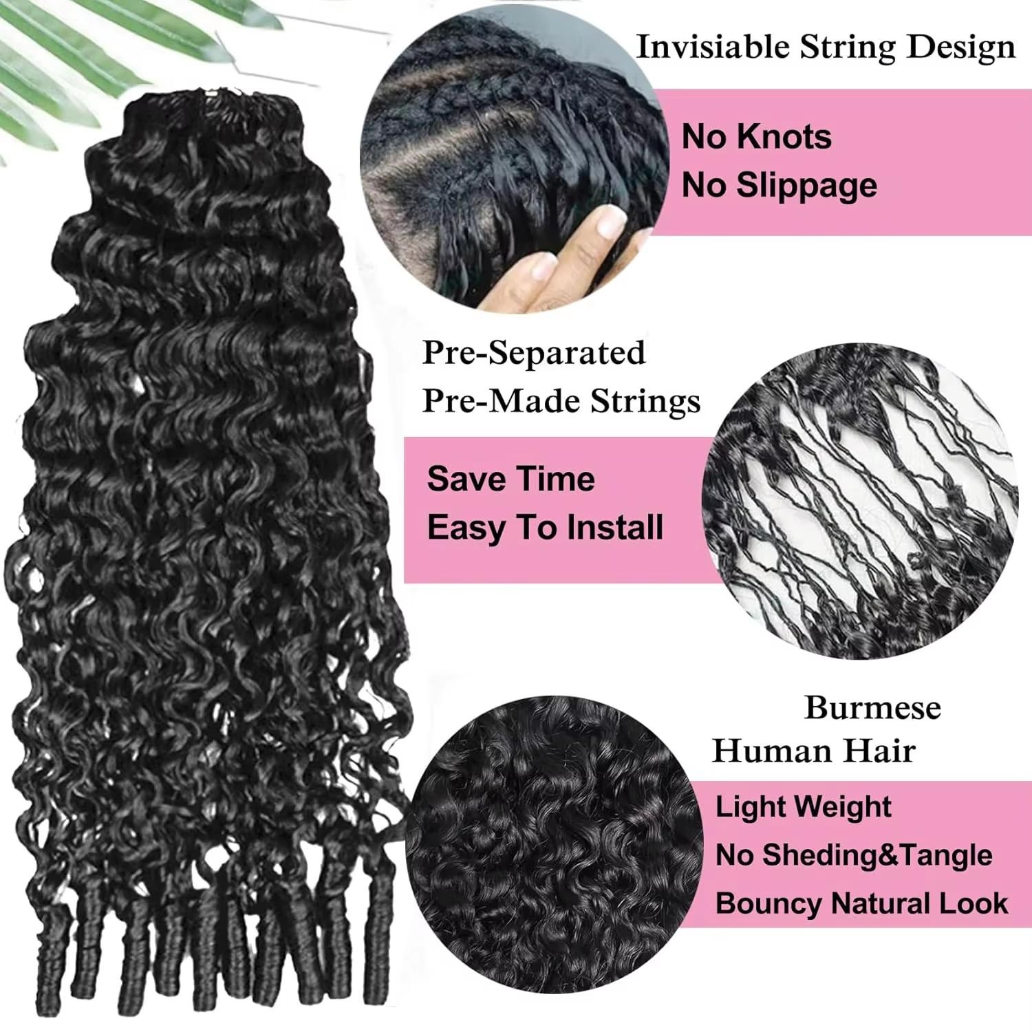 Burmese Curly Crochet Human Ha - Hair Care Color ulasan dan harga